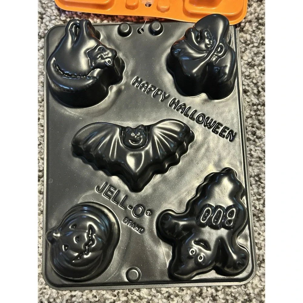 Vintage New Jell-O Jigglers Gelatin Molds Happy‎ Halloween Boo Ghost Bat Cat